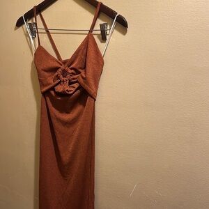 Amazon Midi Elegant Rust Dress